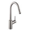 Картинка анонса товара «смеситель для кухни hansgrohe 260, с вытяжным изливом, 1jet, sbox 73864800, под сталь»