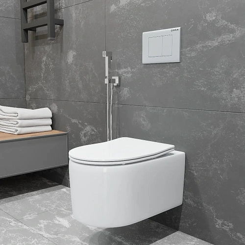 Унитаз подвесной CHARUS INFINITO RIMLESS EWC700-130W безободковый, c легкосъемным сиденьем, с функцией микролифт Унитаз подвесной CHARUS INFINITO RIMLESS EWC700-130W безободковый, c легкосъемным сиденьем, с функцией микролифт