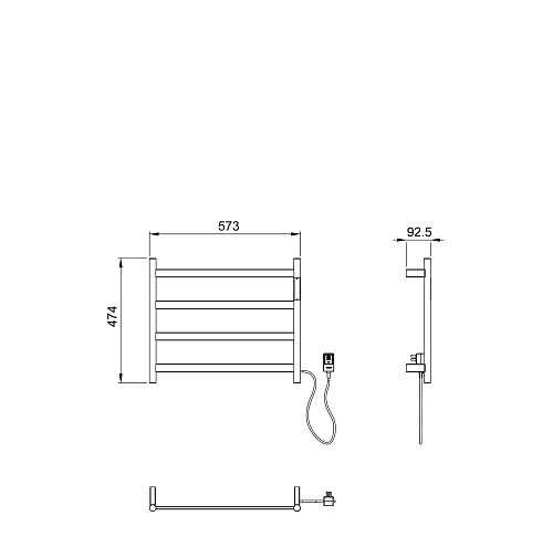 Полотенцесушитель электрический Wonzon & Woghand брашированный никель (WW-A404-BR) Полотенцесушитель электрический Wonzon & Woghand брашированный никель (WW-A404-BR)
