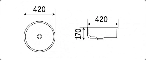 Раковина CeramaLux 540P врезная, белый Раковина CeramaLux 540P врезная, белый