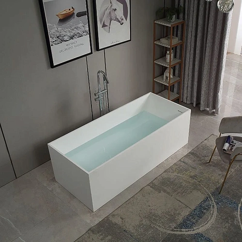 Ванна отдельностоящая ABBER AS9642-1.8 180x76 универсальная, белая матовая, искусственный камень Ванна отдельностоящая ABBER AS9642-1.8 180x76 универсальная, белая матовая, искусственный камень