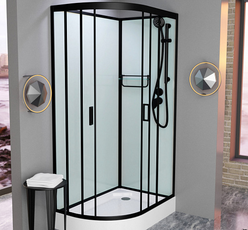 Душевая кабина Frank F412R М Black 120x80 20060 закаленное матовое стекло Душевая кабина Frank F412R М Black 120x80 20060 закаленное матовое стекло