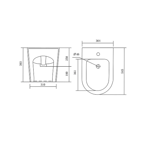 Биде напольное Aquatek ОБЕРОН БЕТТА AQ1276-00 Биде напольное Aquatek ОБЕРОН БЕТТА AQ1276-00