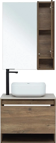 Комплект мебели STWORKI Карлстад 60 дуб рустикальный, простоун беж, с отверстием под смеситель в сто 425192 Комплект мебели STWORKI Карлстад 60 дуб рустикальный, простоун беж, с отверстием под смеситель в сто 425192