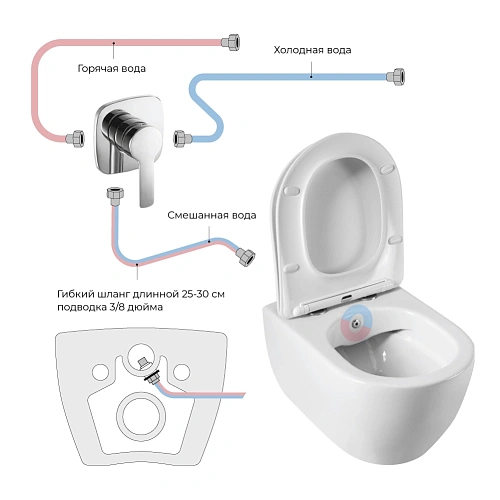 Унитаз подвесной CEZARES COMFORT CZR-191-TH/BS/CZR-2316-SC безободковый с функцией биде с сиденьем Унитаз подвесной CEZARES COMFORT CZR-191-TH/BS/CZR-2316-SC безободковый с функцией биде с сиденьем