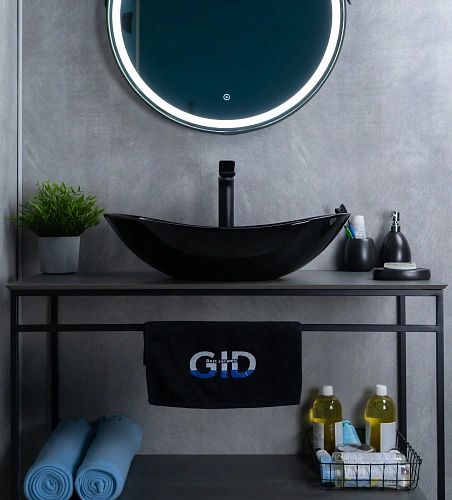 Раковина Gid BL9811 53349 накладная черная глянцевая 61x37x15 Раковина Gid BL9811 53349 накладная черная глянцевая 61x37x15