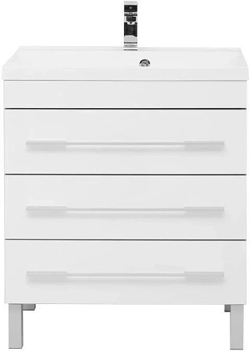 Тумба с раковиной Aquanet Верона 75 белый (напольная 3 ящика) 00287671 Тумба с раковиной Aquanet Верона 75 белый (напольная 3 ящика) 00287671