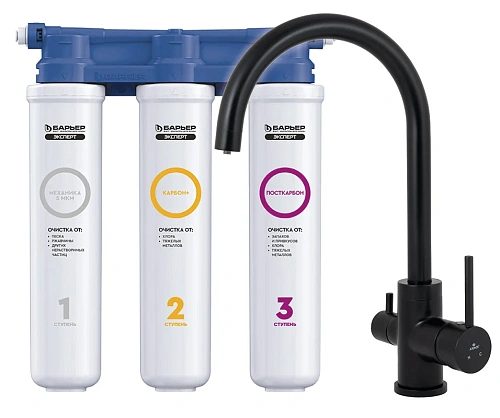 Смеситель для кухни Kaiser 26744-9 черный матовый с фильтром Барьер Эксперт Slim Классик БР26744-9 Смеситель для кухни Kaiser 26744-9 черный матовый с фильтром Барьер Эксперт Slim Классик БР26744-9