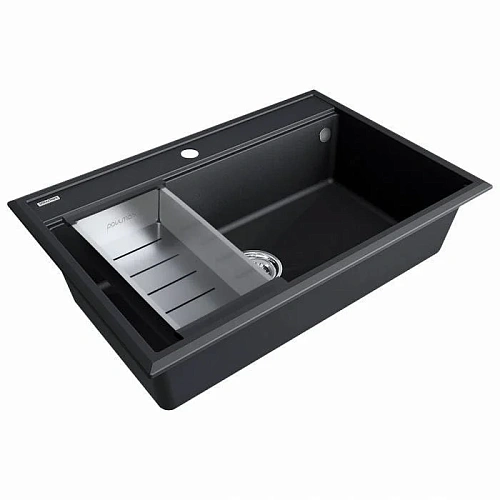 Кухонная мойка Paulmark STEPIA 80 с коландером ADVANCE брашированная PM117551-AN+A375-BS Кухонная мойка Paulmark STEPIA 80 с коландером ADVANCE брашированная PM117551-AN+A375-BS