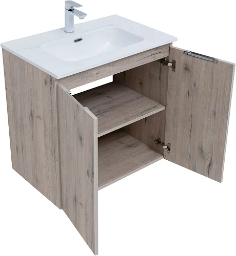 Тумба под раковину Aquanet Алвита New 70 2 дверцы, дуб веллингтон белый 00303906 Тумба под раковину Aquanet Алвита New 70 2 дверцы, дуб веллингтон белый 00303906