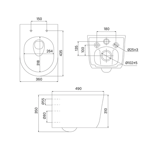 Унитаз подвесной IDDIS Slide (SLIRDSEi25) с сиденьем безободковый Унитаз подвесной IDDIS Slide (SLIRDSEi25) с сиденьем безободковый
