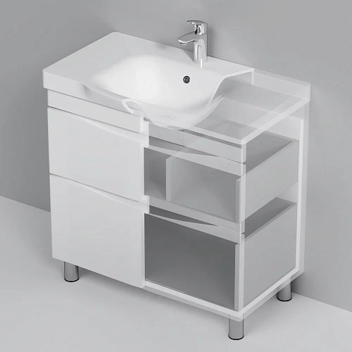 Тумба под раковину AM.PM Like M80FSX0802WG напольная, 80 см, белый Тумба под раковину AM.PM Like M80FSX0802WG напольная, 80 см, белый