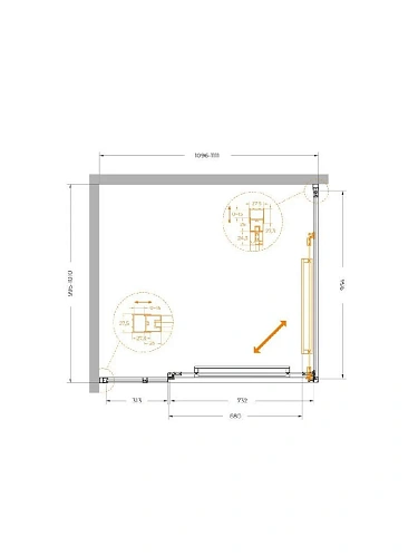 Душевой уголок CEZARES LUX-AH-FS-11-110/100-C-CR 110x100 см, профиль хром, стекло прозрачное Душевой уголок CEZARES LUX-AH-FS-11-110/100-C-CR 110x100 см, профиль хром, стекло прозрачное