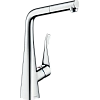 Смеситель для кухни Hansgrohe Metris M71 320, Eco, с вытяжным изливом, 1jet, sBox 73828000, хром