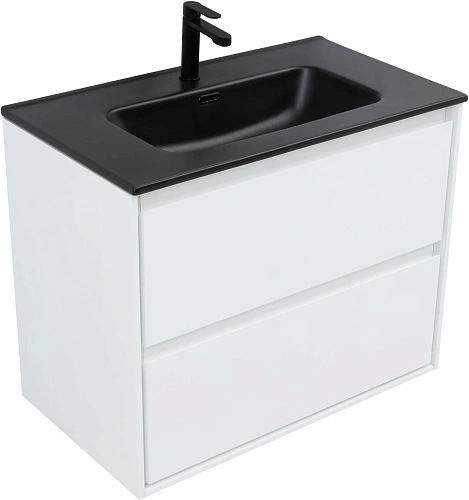 Тумба под раковину Aquanet Милан 80 белый глянец 00336369 подвесная Тумба под раковину Aquanet Милан 80 белый глянец 00336369 подвесная