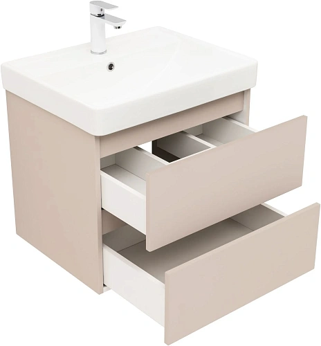 Тумба под раковину Aquanet Вега 2.0 60 бежевый 00337941 подвесная Тумба под раковину Aquanet Вега 2.0 60 бежевый 00337941 подвесная
