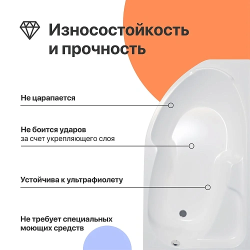 Акриловая ванна DIWO Сочи R 170x95 с каркасом 568020 Акриловая ванна DIWO Сочи R 170x95 с каркасом 568020