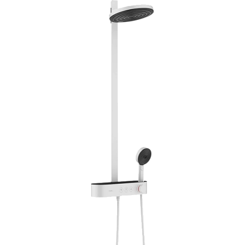 Душевая система Hansgrohe Pulsify S Showerpipe 260 2jet с термостатом для ванны 24240700, матовый бе Душевая система Hansgrohe Pulsify S Showerpipe 260 2jet с термостатом для ванны 24240700, матовый бе