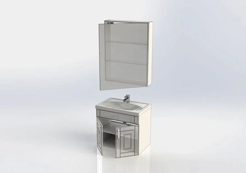 Комплект мебели Aquanet Рондо 70 белый (2 дверцы, зеркало камерино) 00195702 Комплект мебели Aquanet Рондо 70 белый (2 дверцы, зеркало камерино) 00195702