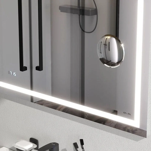 Зеркало AM.PM Gem M91AMOX0803WG с LED-подсветкой, часами 80 см Зеркало AM.PM Gem M91AMOX0803WG с LED-подсветкой, часами 80 см