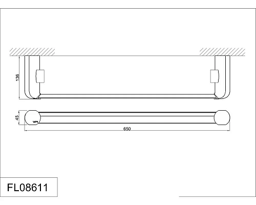 Полка Rush Flores FL08611 65см Полка Rush Flores FL08611 65см