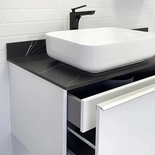 Тумба с раковиной Comforty Милан-120 00-00014006 белая со столешницей под мрамор Калакатта Блэк раковина Comforty T-Y9378 Тумба с раковиной Comforty Милан-120 00-00014006 белая со столешницей под мрамор Калакатта Блэк раковина Comforty T-Y9378