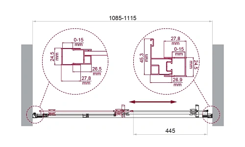 Душевая дверь BelBagno LUCE-BF-1-110-C-ORO 110 см, профиль золото, стекло прозрачное Душевая дверь BelBagno LUCE-BF-1-110-C-ORO 110 см, профиль золото, стекло прозрачное