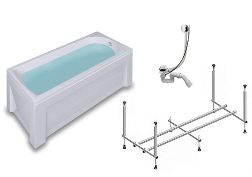 Акриловая ванна Timo MIKA1880 1800x800x580 с каркасом, слив-переливом и фронтальной панелью+торцевая панель Акриловая ванна Timo MIKA1880 1800x800x580 с каркасом, слив-переливом и фронтальной панелью+торцевая панель