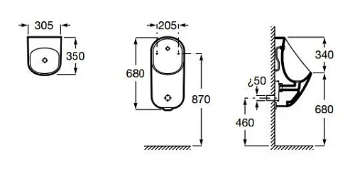 Писсуар Roca Proton, питание 220V 3590J5000 Писсуар Roca Proton, питание 220V 3590J5000