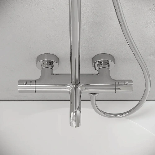 Душевая система Sancos Game SC3001LCH с изливом и термостатом с регулировкой по высоте хром Душевая система Sancos Game SC3001LCH с изливом и термостатом с регулировкой по высоте хром