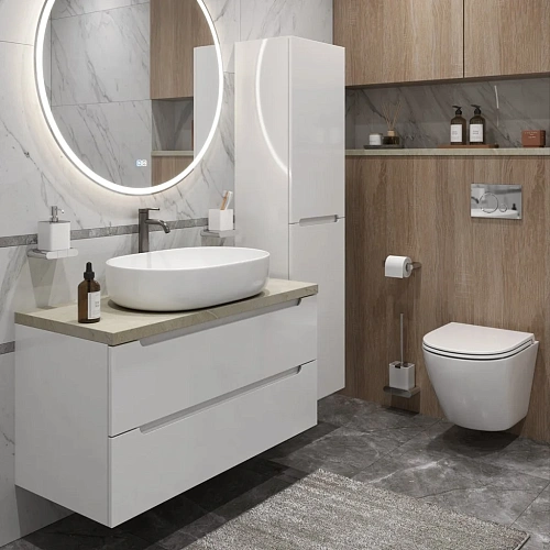 Тумба со столешницей и раковиной BelBagno ETNA 100 etna100bl-kepmco-1084-set подвесная ETNA100BL-KEPMCO-1084-SET Тумба со столешницей и раковиной BelBagno ETNA 100 etna100bl-kepmco-1084-set подвесная ETNA100BL-KEPMCO-1084-SET