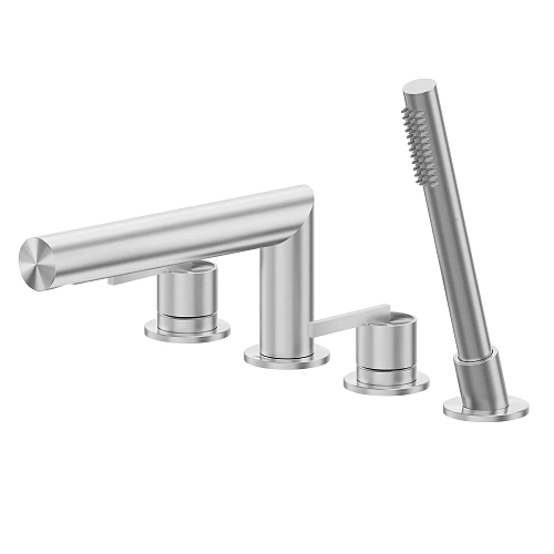 Смеситель на борт ванны ABBER Perfekte 316 AF8A13BST с лейкой, сталь брашированная Смеситель на борт ванны ABBER Perfekte 316 AF8A13BST с лейкой, сталь брашированная