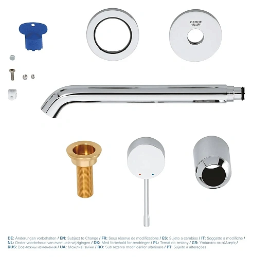 Смеситель для раковины GROHE Essence+ на 2 отверстия (вынос 230 мм), хром (19967001) внешняя часть Смеситель для раковины GROHE Essence+ на 2 отверстия (вынос 230 мм), хром (19967001) внешняя часть