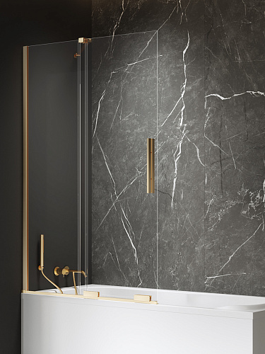 Шторка на ванну NEW TRENDY SMART GOLD BRUSHED 90x150 EXK-7786-WU брашированное золото Шторка на ванну NEW TRENDY SMART GOLD BRUSHED 90x150 EXK-7786-WU брашированное золото