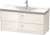 Картинка анонса товара «тумба под раковину duravit brioso br412302222 подвесная 122 см белый глянцевый»