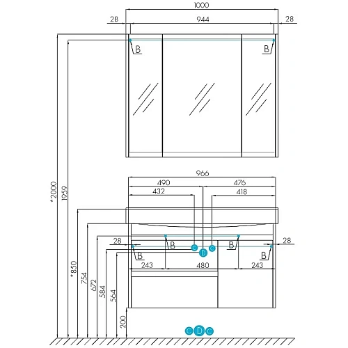 Тумба под раковину Aquaton Нортон 100 белая 1A249001NT010 Тумба под раковину Aquaton Нортон 100 белая 1A249001NT010