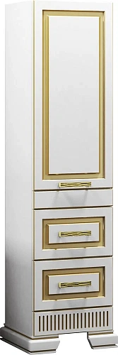 Шкаф-пенал Opadiris Оникс правый Белый глянцевый с золотой патиной Z0000005742 Шкаф-пенал Opadiris Оникс правый Белый глянцевый с золотой патиной Z0000005742