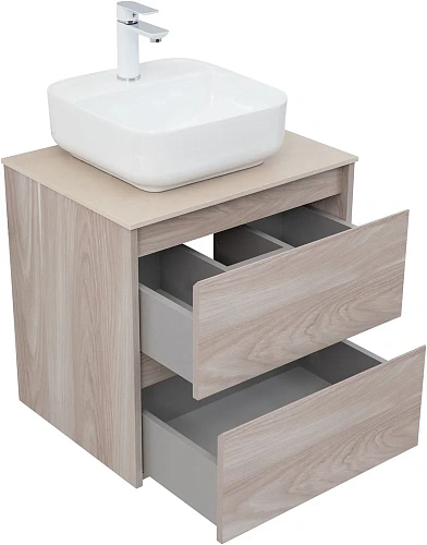 Тумба под раковину Aquanet Nova Lite 60 орех светлый (2 ящика) 00287884 Тумба под раковину Aquanet Nova Lite 60 орех светлый (2 ящика) 00287884