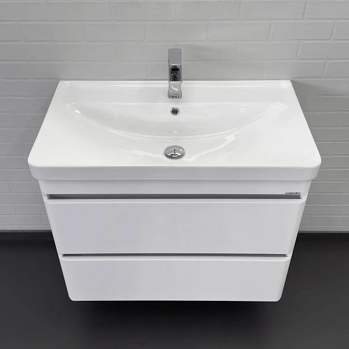 Тумба с раковиной Comforty Валдай-80П2 00-00019071 подвесная белая матовая раковина Comforty 4480 Тумба с раковиной Comforty Валдай-80П2 00-00019071 подвесная белая матовая раковина Comforty 4480