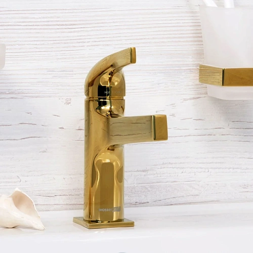 Смеситель для раковины WasserKRAFT Sauer 7103 золото Смеситель для раковины WasserKRAFT Sauer 7103 золото