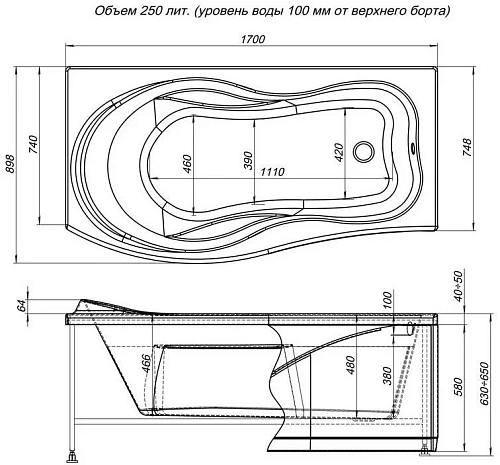 Акриловая ванна Aquanet Borneo 170x75/90 L 00203909 Акриловая ванна Aquanet Borneo 170x75/90 L 00203909