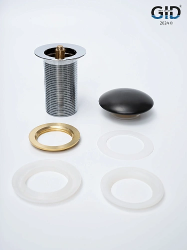 Донный клапан Gid без перелива Blm100 74402K черный матовый 7x7x10 Донный клапан Gid без перелива Blm100 74402K черный матовый 7x7x10