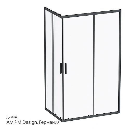 Душевой уголок AM.PM Gem S W93G-404-120280-BT S Twin Slide 120x80, профиль черный матовый, стекло прозрачное Душевой уголок AM.PM Gem S W93G-404-120280-BT S Twin Slide 120x80, профиль черный матовый, стекло прозрачное