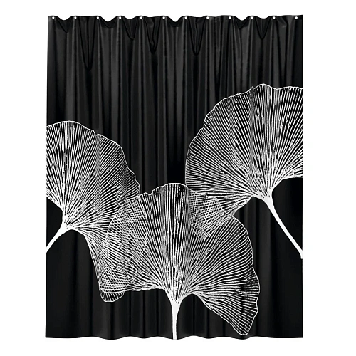 Штора для ванны WasserKRAFT Nau SC-77102 черный/белый Штора для ванны WasserKRAFT Nau SC-77102 черный/белый