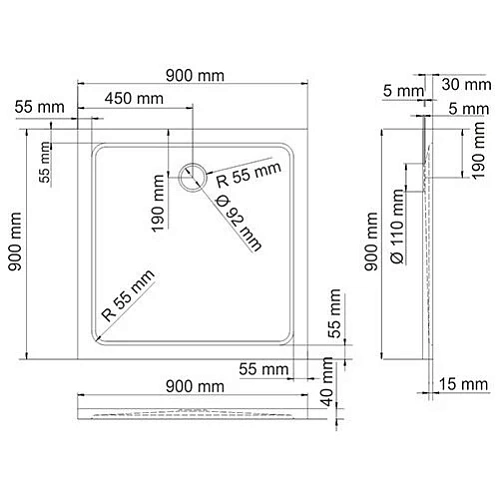 Душевой поддон WasserKRAFT Berkel 48T03 белый Душевой поддон WasserKRAFT Berkel 48T03 белый