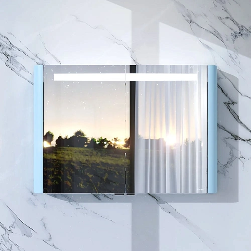 Зеркальный шкаф AM.PM Sensation M30MCX1001BG с подсветкой 100 см, светло-голубой Зеркальный шкаф AM.PM Sensation M30MCX1001BG с подсветкой 100 см, светло-голубой