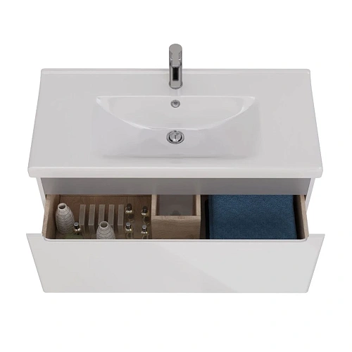 Тумба под раковину Lemark BUNO MINI 100 см подвесная, серый/белый LM05BM100T Тумба под раковину Lemark BUNO MINI 100 см подвесная, серый/белый LM05BM100T