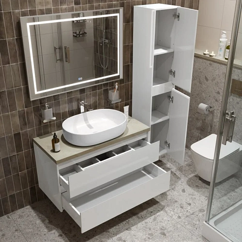 Тумба со столешницей и раковиной BelBagno KRAFT 100 kraft100bo-kepmco-1084-set подвесная KRAFT100BO-KEPMCO-1084-SET Тумба со столешницей и раковиной BelBagno KRAFT 100 kraft100bo-kepmco-1084-set подвесная KRAFT100BO-KEPMCO-1084-SET