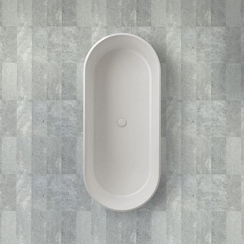 Ванна отдельностоящая ABBER AS9607 170x75 универсальная, белая матовая, искусственный камень Ванна отдельностоящая ABBER AS9607 170x75 универсальная, белая матовая, искусственный камень