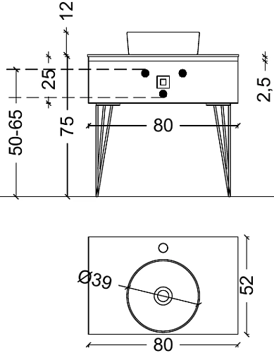 Тумба под раковину Boheme Lucido 80 см Жемчужный белый 770-080-W Тумба под раковину Boheme Lucido 80 см Жемчужный белый 770-080-W